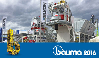 Bauma 2016: Elkon, seul producteur ayant exposé trois centrales à béton