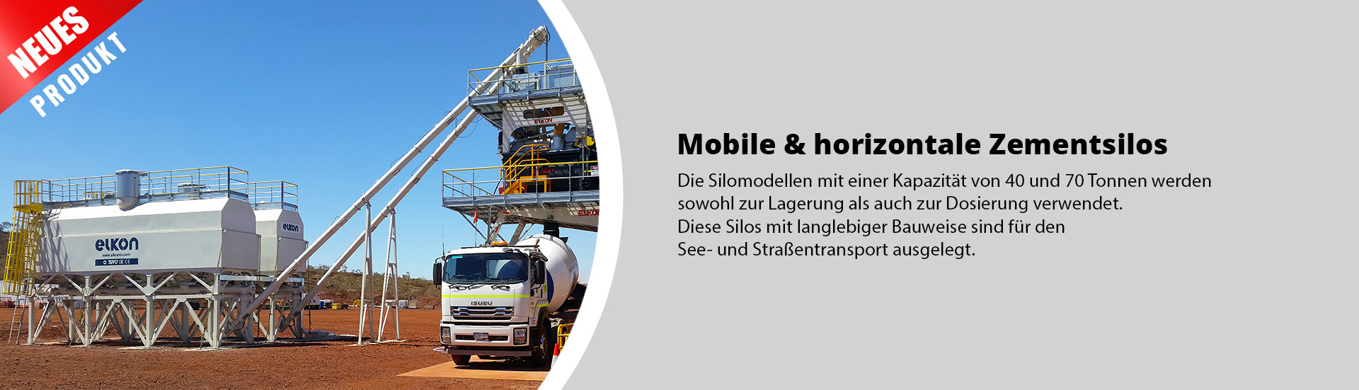 Mobile & horizontale Zementsilos